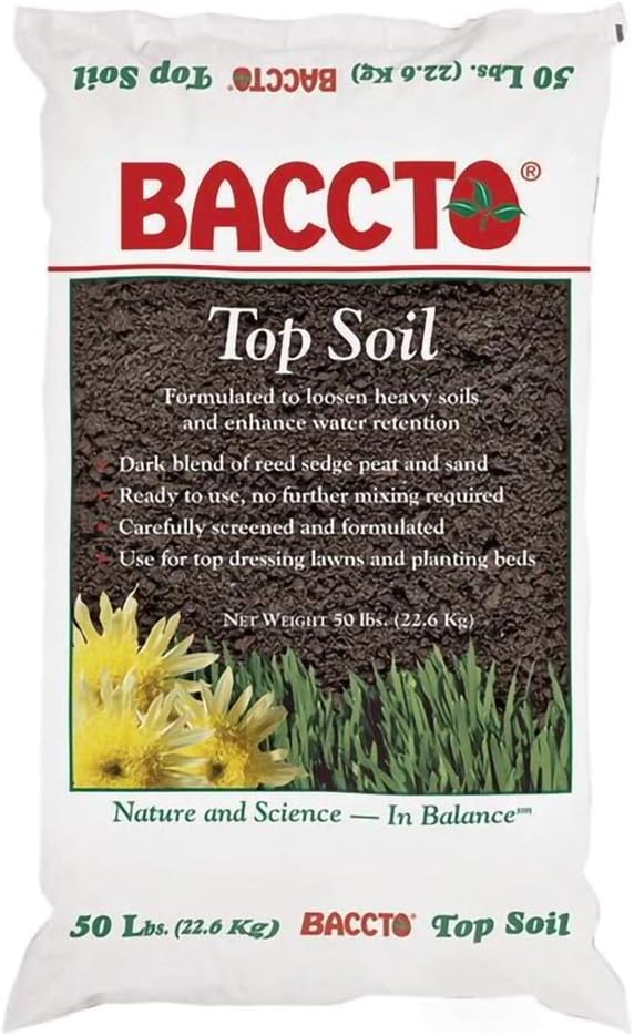 1550P Baccto Top Soil for Lawns, Gardens, and Raised Planting Beds with Reed Sedge, Peat, and Sand, 50 Pounds (3 Pack)