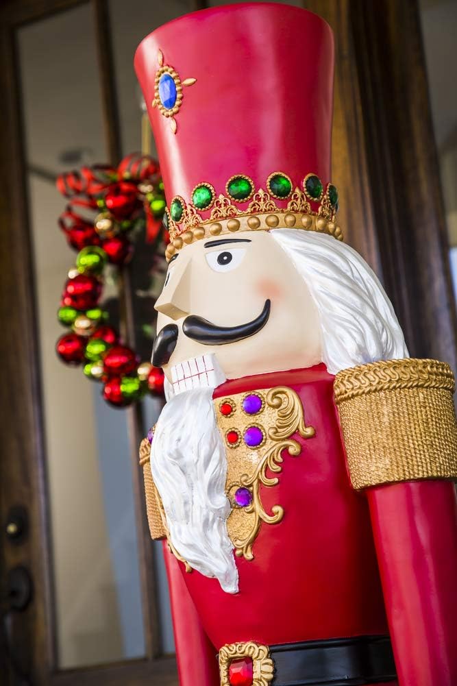 Evergreen 4.5 Foot Tall Nutcracker Christmas Decor Indoor Outdoor Garden Statue | Traditional Regal Figure Soldier | Holiday Life Size | Outdoor Safe