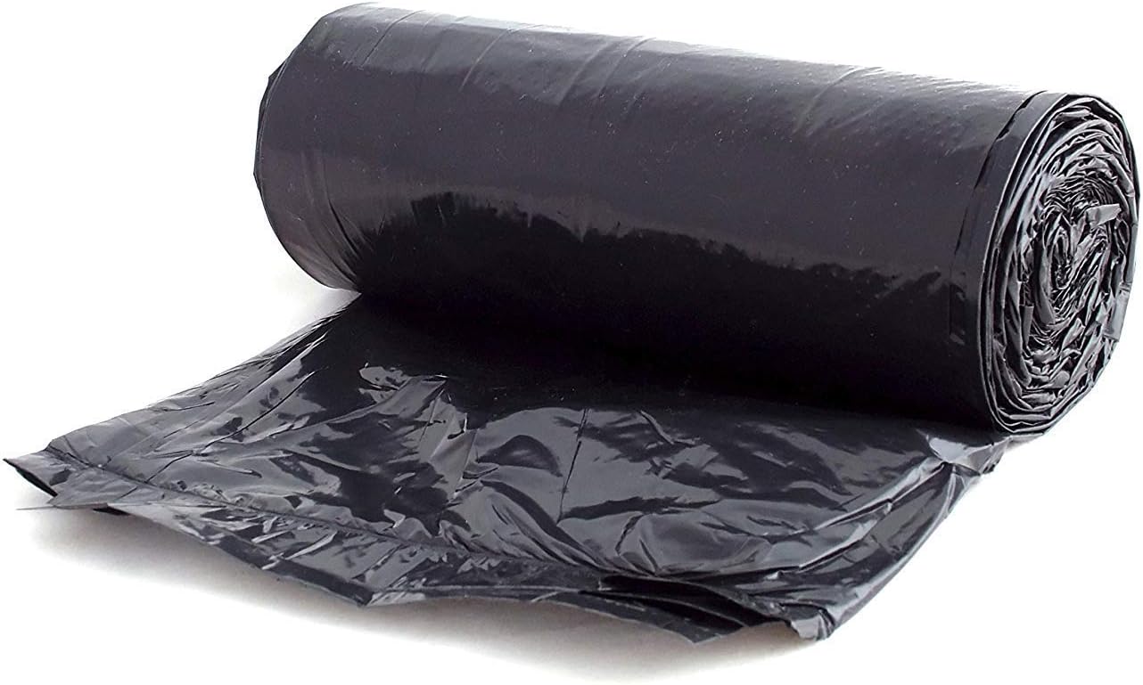 Aluf Plastics 33 Gallon Trash Can Liners (400 Count) - 33" x 39" - Thick 1.5 MIL Equivalent Black Trash Bags for Bathroom, Kitchen, Office, Industrial, Commercial, Recycling and More