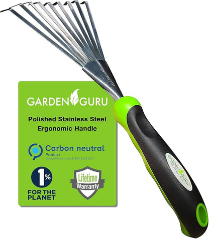 Garden Guru Stainless Steel Hand Rake Soil Tiller with Ergonomic Handle, Great for Gardening, Cultivating, Loosening Soil & Spreading Mulch, Raking Flower Beds - 1 Case (50 Pcs)