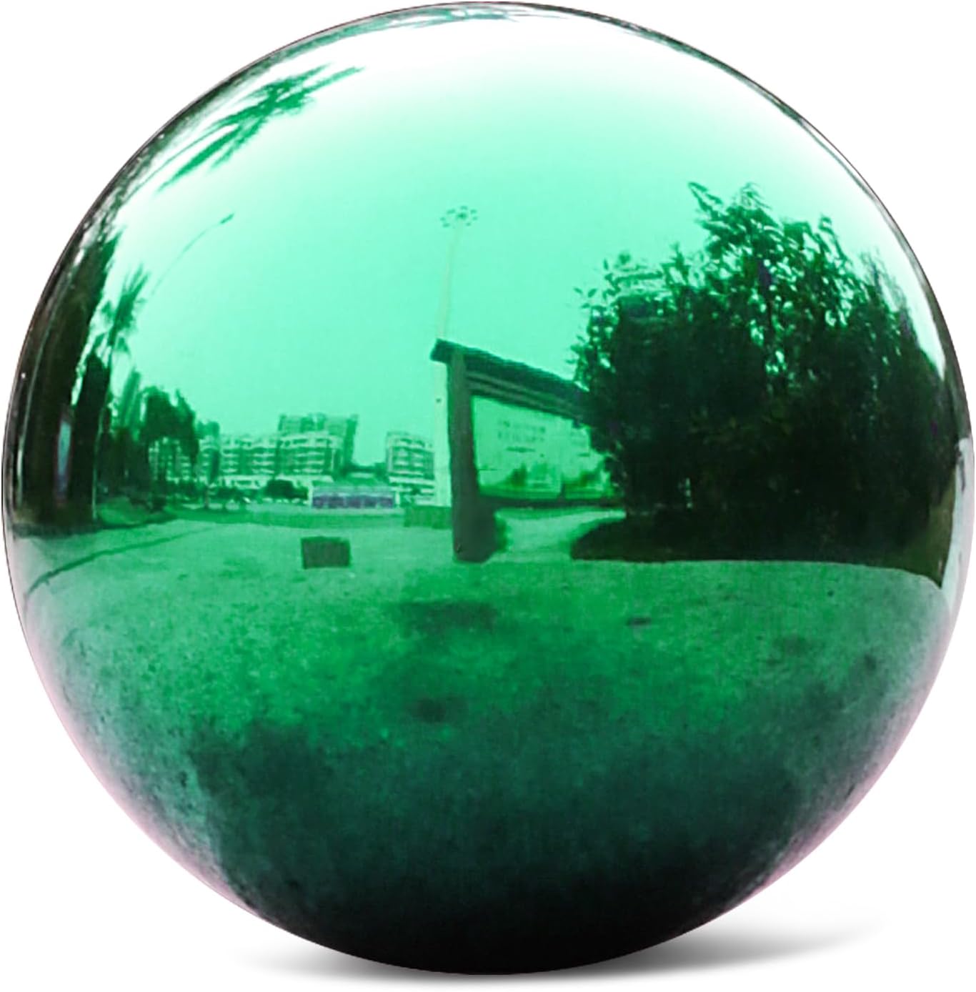 Stainless Steel Gazing Ball,12inch Green Gazing Globe