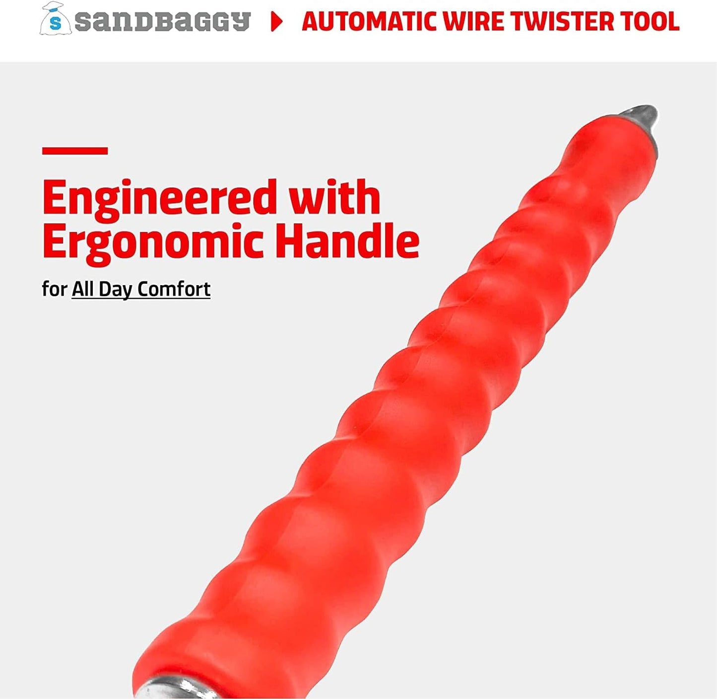 Sandbaggy Automatic Rebar Wire Tie Twister Tool | Ties Rebar 2X Faster Than Manual Tool | Galvanized Steel Components to Prevent Rust (5)