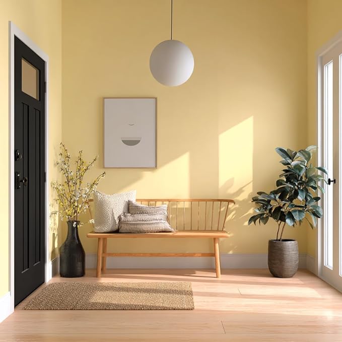 EVOLVE Paint & Primer: Environment-friendly, Low Sheen with One-coat Coverage for Interior & Exterior surfaces (Honey Yellow, 5-Gallon)