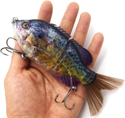 5.9in Multi Jointed Swimbait Fishing Lures Bait,2 Segment Big Giant Sinking Fishing Bass Lures,Crankbaits Swimbaits with Treble Hook