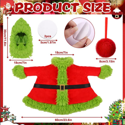 Christmas Winter Goose Outfit for 23" Porch Goose Holiday Red Green Cloths Costume Xmas Winter Outdoor Garden Patio Yard Lawn Art Decoration
