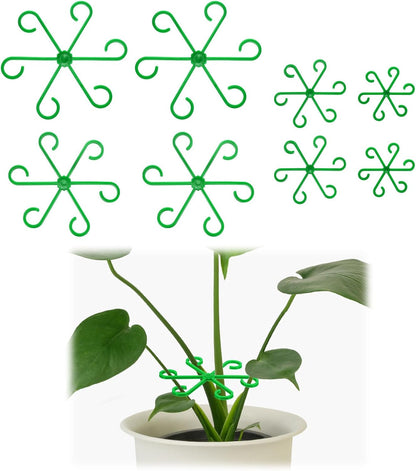 HARFINGTON 8pcs Plant Stem Support 4 Sizes Climbing Houseplant Stem Holder Stakes Reusable Flower Trellis Plant Stand for Outdoor Indoor, Green