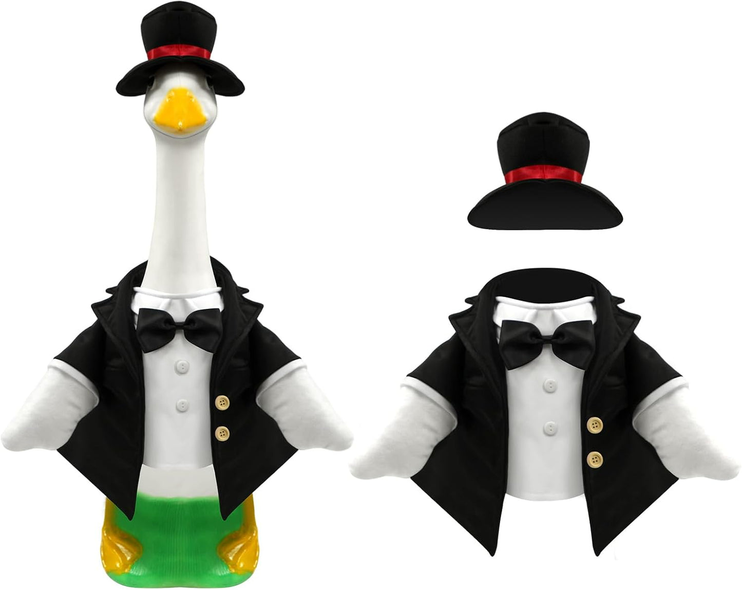 Goose Outfits Wedding Porch Goose Outfits with Suit Blazer Top Hat Bow Ties for Outdoor Garden Yard Decor