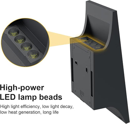 Solar Sconce Lights Outdoor, Dimmable Solar Wall Lights Up and Down, 3000K 700LM Solars Lights Outdoor IP65 Waterproof for Yard Fence Patio Garage Porch, 2pcs