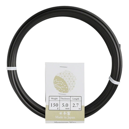 Wazakura 150 gr Black Anodized Aluminum Bonsai Training Wire Made in Japan (5mm, Black)