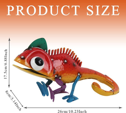 Metal Chameleon Statue Garden Decor- Outdoor Sculpture Garden Art Gift for Patio, Lawn, Backyard - Indoor Figurine for Birthday, Housewarming, Christmas