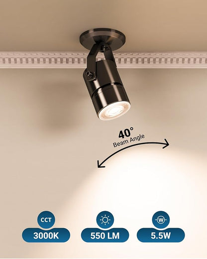 Sunco 12 Pack MR16 LED Bulb, GU10 Dimmable Track Light Bulbs, 5.5W=50W, 3000K Warm White, 550 LM, 25000 Lifetime Hours UL