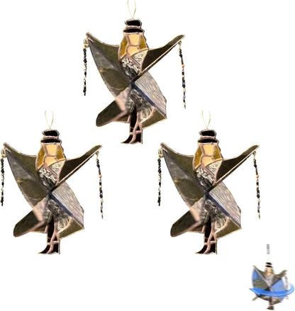 Dancing Lady Stained Glass Spinner, Stained Glass Suncatcher Decor, Decorative Wind Spinner for Window, Garden, Porch, Home Decoration (3PCS)