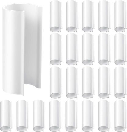 Jetec 32 Pcs PVC Pipe Clips Pool Cover Clamps for Above Ground Pool Greenhouses, Row Covers, Garden, Shelters, Bird Protection, 2.4 Inch Long(for 3/4 Inch PVC Pipe,White)