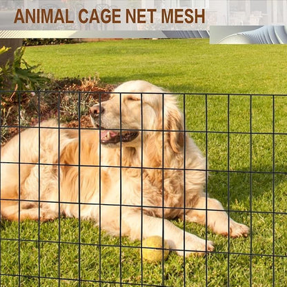 Tongmo 2 ft x 50 ft Black PVC Coated Welded Wire Fence, 16GA Garden Chicken Wire Fence Roll, Mesh Size 2" x 4" Hardware Cloth, Ideal for Yard Protection and Poultry Netting