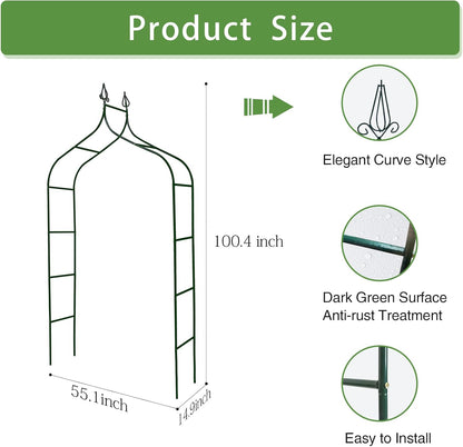 8.3 Ft H x 4.6 Ft W Metal Pergola Arbor for Various Climbing Plant Wedding Garden Arch Bridal Party Decoration Wide Arbor