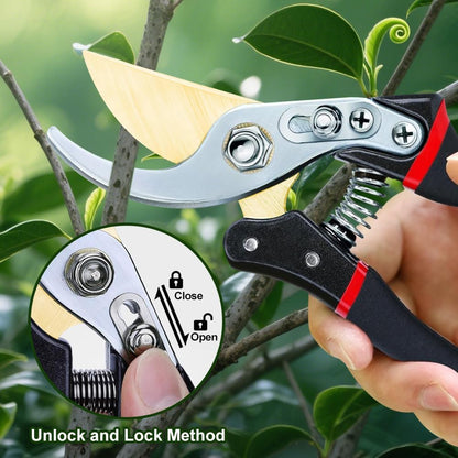 Garden Shears, Handheld Pruning Shears for Heavy Duty, Ergonomic Gardening Tools for Pruning Branches, Plants, Shrubs and Vines, Professional Sharp Garden Scissors (Japanese Garden Pruning Shears)