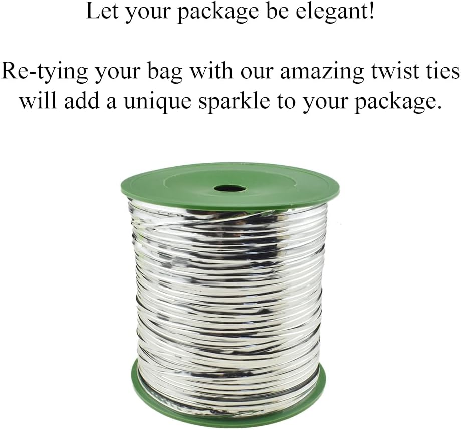 HAHIYO 350Yards/1050Feet/320M Silver Metal Twist Ties Bread Candy Coffee Bag Ties Plant Garden Twist Ties for Cellophane Treat Bag Gift Wraping Bag Plastic Bag Halloween Party Cake Present Art Craft