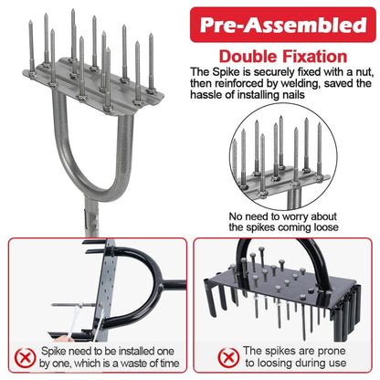 Lawn Aerator Tool, 43.3" Pre-Assembled Lawn Aerator with 12 3.5" Lengthened Iron Spikes, Efficient Manual Grass Spikes Aerator for Yard Aerating, Garden Tools, Easy to Use