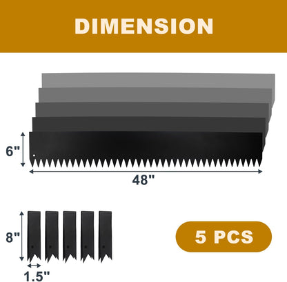 5Pcs - 48'' L x 6'' H Steel Landscape Edging Edging for Landscaping Hammer in Metal Landscape Edging Border for Garden Courtyard No-dig Hammer in Edging with Gloves(20FT Total Length)