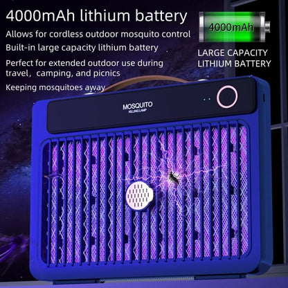 Portable Mosquito Killer Lamp with 4000mAh Rechargeable Battery, Indoor and Outdoor Use, Silent Bug Zapper, Cordless Electric Mosquito Trap for Camping, Home, and Travel (Blue)