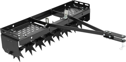 32" Tow Behind Spike Aerator Tool W/ 8 Spikes, Hitch Pin Attach to Lawn Tractor, Most ZTRs, ATVs Soil Mower Hitch, Lawn Soil Penetrator for Gardens, Lawns, Farms