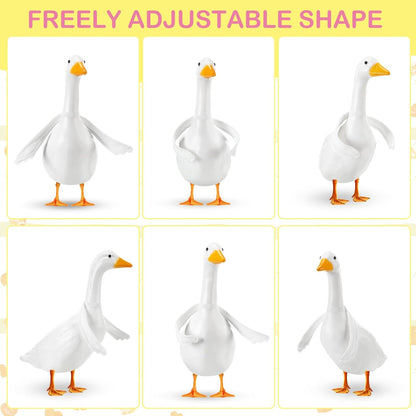 1 Pcs Poseable Goose Wings for 15”- 20" Porch Lawn Goose Outfit Accessories Poseable White Wings for Outdoor Patio Yard Lawn Art Decoration (Wave Edge)