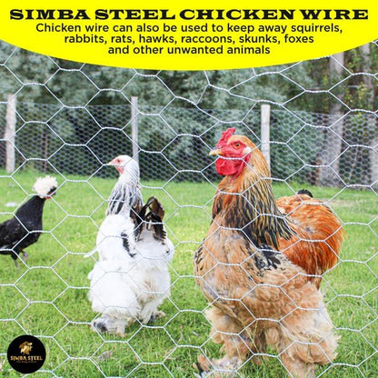 Chicken Wire 24 in x 150 FT x 2” Mesh x 20GA | Poultry Wire Netting | Hot Dipped Galvanised | Hexagonal Galvanized Mesh for Chicken Coop, Rabbit Cage, Fence Barrier PM24x150x2