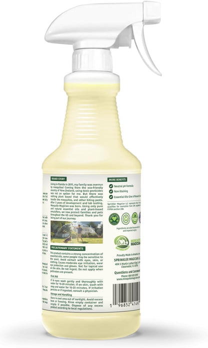 Mosquito Magician Indoor and Outdoor Spray - Use for Carpet, Furniture, Bedding, Couches & Pets – Plant-Sourced with Essential Oil – Rosemary, 32 OZ