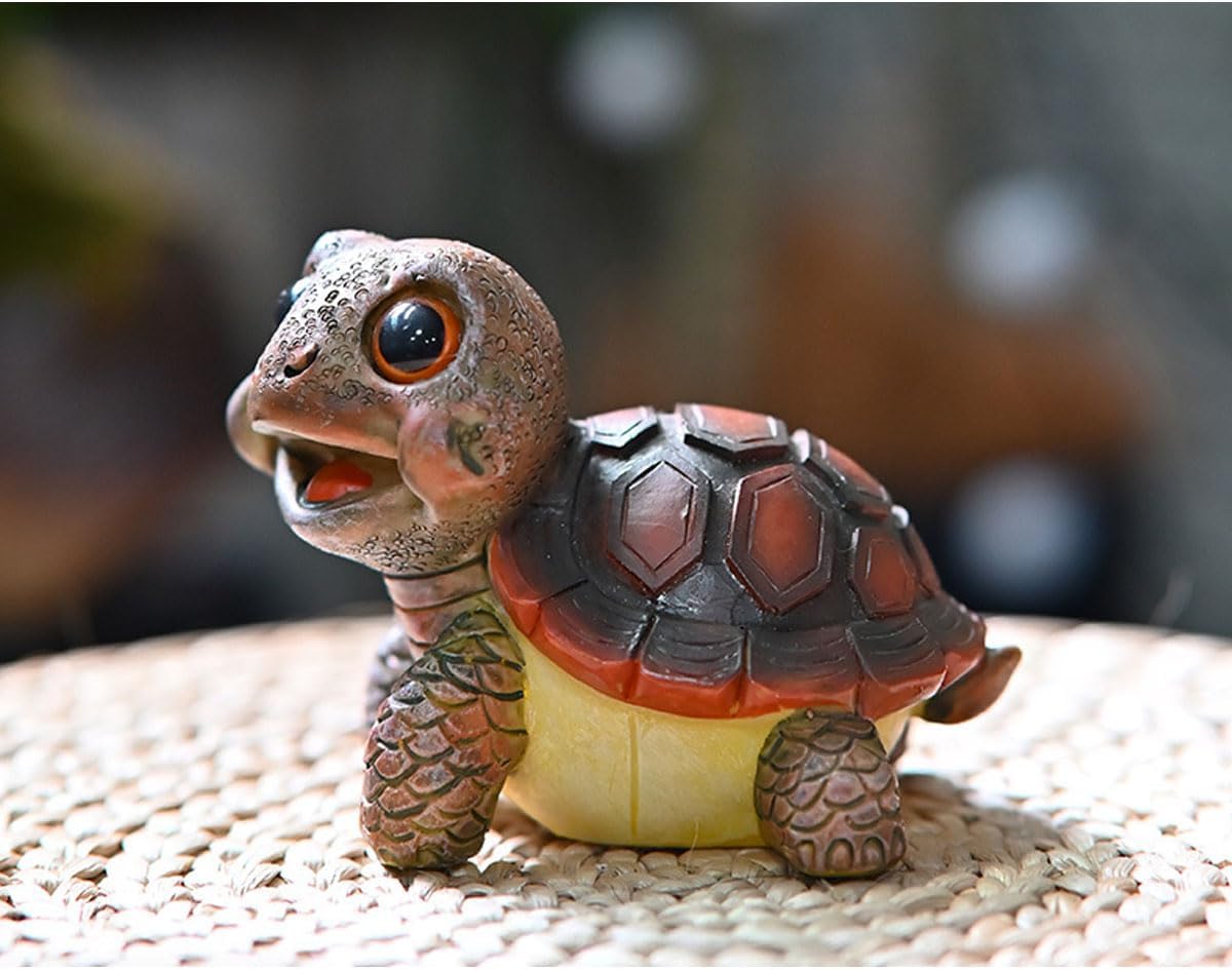 Turtle Garden Decor Turtle Statue Outdoor Yard Patio Decor Indoor/Outdoor Garden Decor Animal Statu for Home, Yard, Patio, Backyard, Balcony (Red)