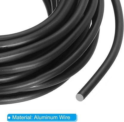 PATIKIL 4mm x 23ft Bonsai Training Wire,Floral Wire Stems Anodized Aluminum Tree Wire for Gardening Branch Fixing,Black