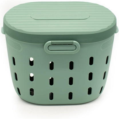 Vego Garden In-Ground Worm Composter Outdoor Farm Compost Bin 7 Gallons BPA-Free Composting System for Raised Garden Beds, Sage Green