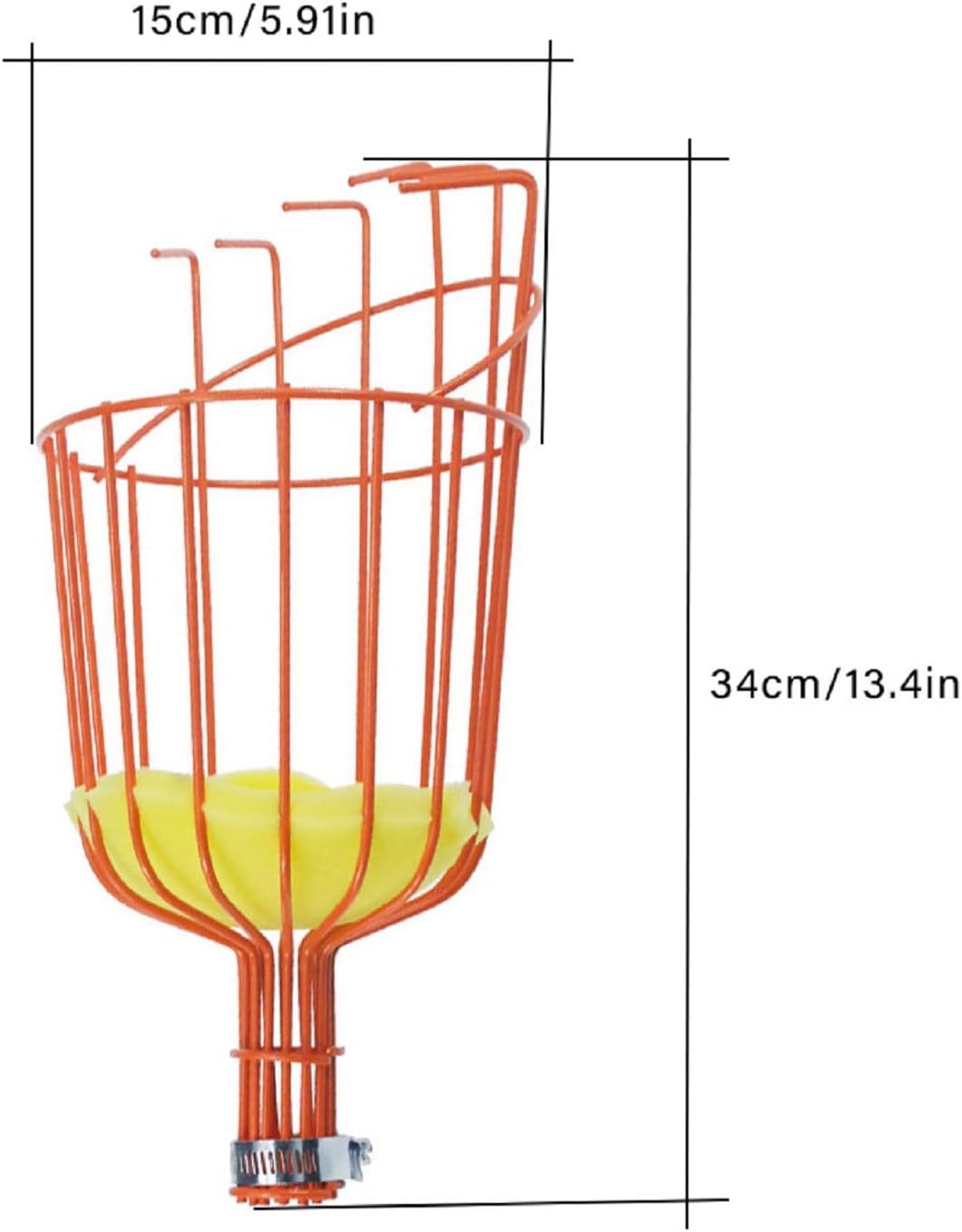 Fruit Picker Harvester Basket, Adjustable Fruit Picker Tool with Cushion to Prevent Bruising, Professional Gardening Fruit Picker Tool for Picking Apple Pear Peach Orange (Pole Not Included) (2PCS)