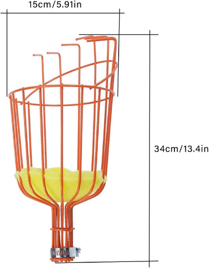 Fruit Picker Harvester Basket, Adjustable Fruit Picker Tool with Cushion to Prevent Bruising, Professional Gardening Fruit Picker Tool for Picking Apple Pear Peach Orange (Pole Not Included) (2PCS)