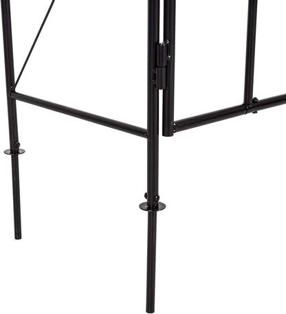 Kinfant Metal Garden Arch Arbor with Gate, Garden Archway for Outside, Heavy-Duty Garden Arch Trellis for Wedding Decoration, Climbing Plants, Backyard and Outdoor Patio(Black)