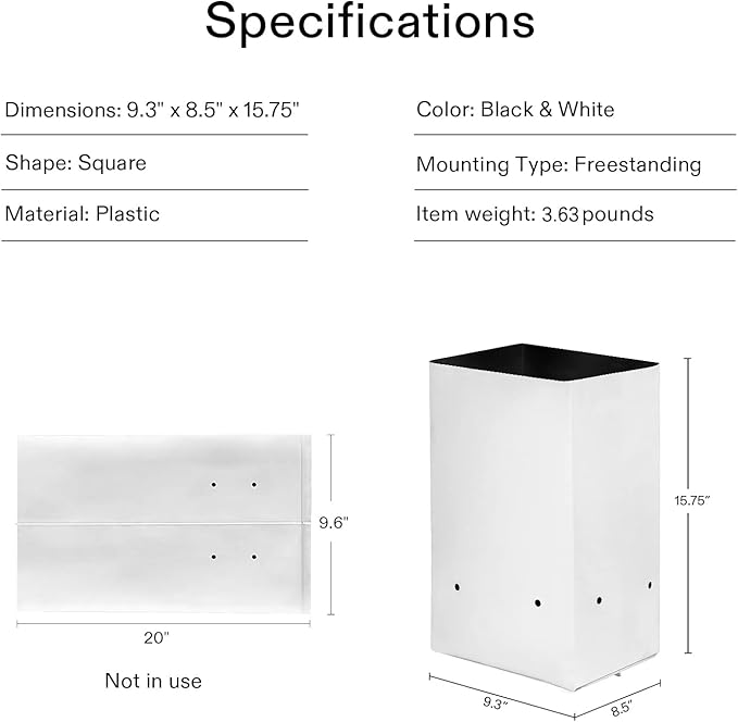 VIVOSUN 50-Pack 5 Gallon Grow Bags for Plants, Black-and-White Thick Plastic Bags for Potting Seedlings, and Rooting