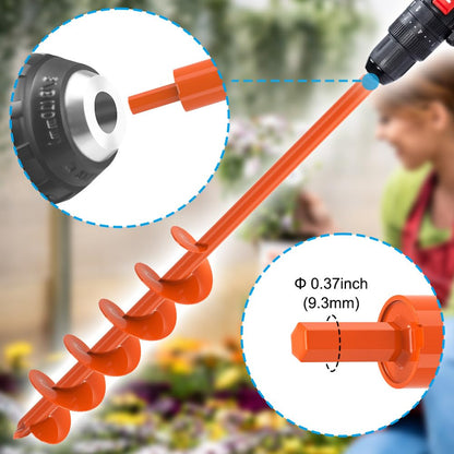 Dolibest 4 x32 Auger Drill Bit for Planting, Steel Garden Auger for Post Hole Digger, Bulb Planter Tool for Beach Umbrella, Mailbox, Fence Post Holes Digger - Fits 3/8" Hex Drill