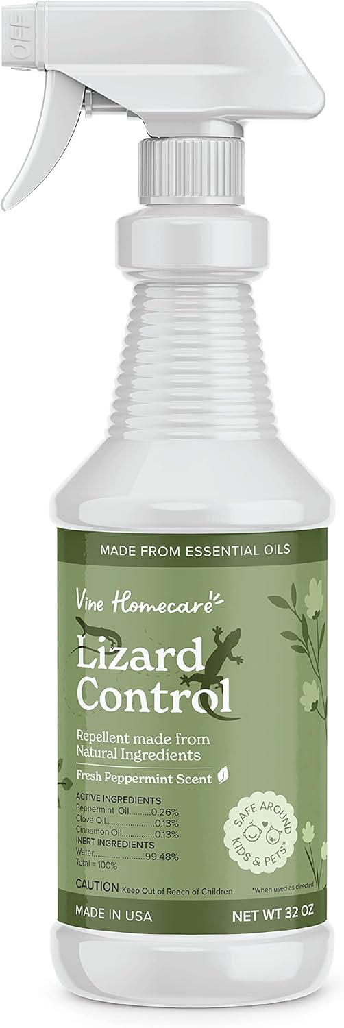 Lizard Control Spray - 32 oz - Natural Peppermint Formula - Indoor & Outdoor Use - Keeps Iguanas Away - Safe Around Kids & Pets
