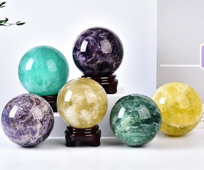 Dream Amethyst Crystal Ball with Stand Large Healing Crystals Sphere for Meditation, Divination
