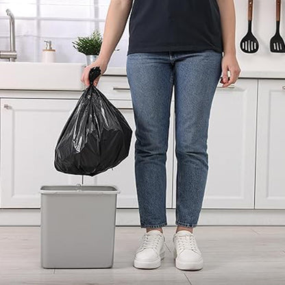 2-4 Gallon Trash Bags, 1000 Count Bulk Value Pack, Black Garbage bags, Small Trash Can Bin Liners for Bathroom, Office, Industrial, Commercial, Janitorial, Municipal, Recycling