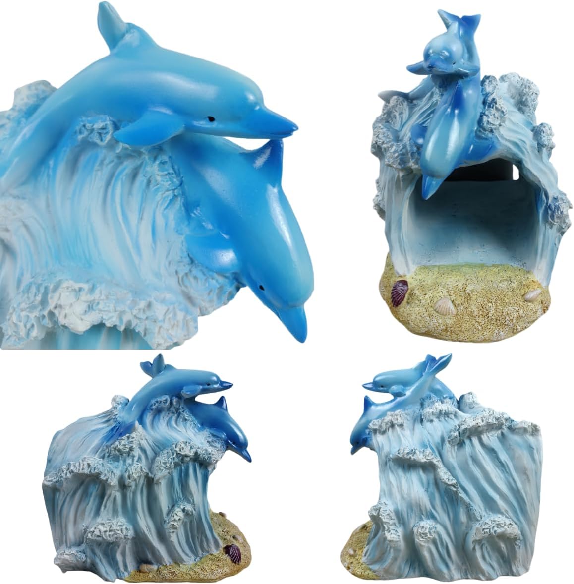 coolboy Gutter Downspout Extension Dolphin Statues Garden Decoration,Resin Statue Outdoor Decor,Animal Downspout Diverter,Gutter Extension Decorative,3"×4" Downspout Extender Diverter Splash Block