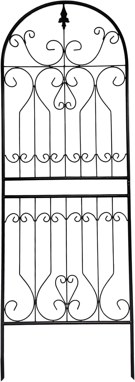 SCENDOR Trellis for Climbing Plants 70.8" H x 24.5" W Metal Premium Quality Material Rust-Resistant Climbing Frame Stylish Garden Addition Outdoor Roses Vine Ivy Clematis Trellises Black 1 Pack
