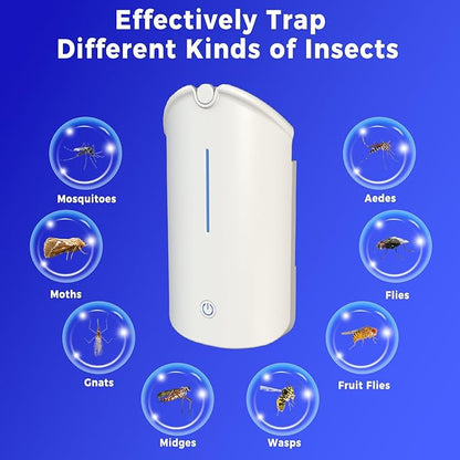 Flying Insect Trap, ZerGard Indoor Plug in Bug Catcher with UV Light (1 Device+6 Refills) Captures Mosquito Gnat Moth Fruit Flies for Kitchen, Living Room, Bedroom,ZM001