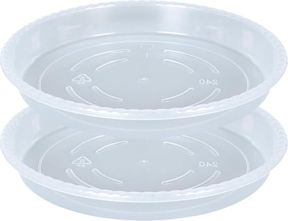 Plant Saucer 2 Pack of 12 inch, Clear Plastic Flower Plant Pot Saucer, Heavy Duty Plant Drip Trays Saucers for Indoor, Plant Water Tray for Planters