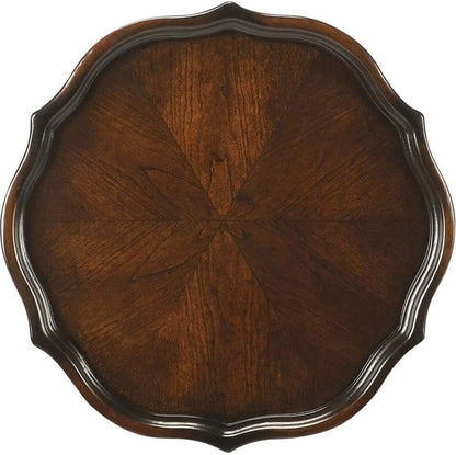 Beaumont Lane Traditional Wood Pedestal Plant Stand in Cherry Dark Brown