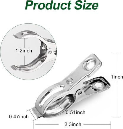 60 Pcs Row Cover Clips, Garden Clamps for Netting, Greenhouse Clamps Made of Stainless Steel, Have a Strong Grip of Greenhouse Clips, For 1/2'', 3/4'', 1'' Garden Hoops or Pvc
