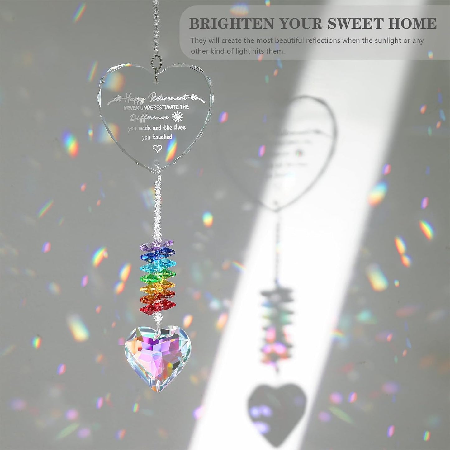 Retirement Gift Crystal Suncatcher, Retirement Gifts for Women, Gifts for Retired Friend Coworker Nurse Boss Teacher