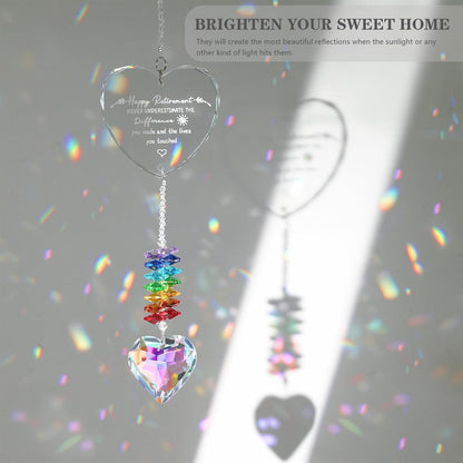 Retirement Gift Crystal Suncatcher, Retirement Gifts for Women, Gifts for Retired Friend Coworker Nurse Boss Teacher