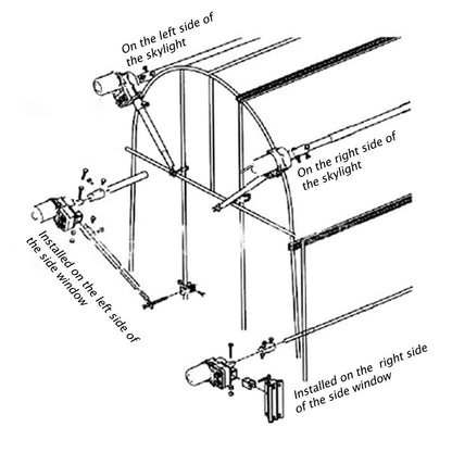 TBVECHI Greenhouse Roll Up Motor Electric Film Roll Up Motor Kit 24V 100W Motor Electric Greenhouse Frame Shed Roll-up Motor Automatic Venting Solution