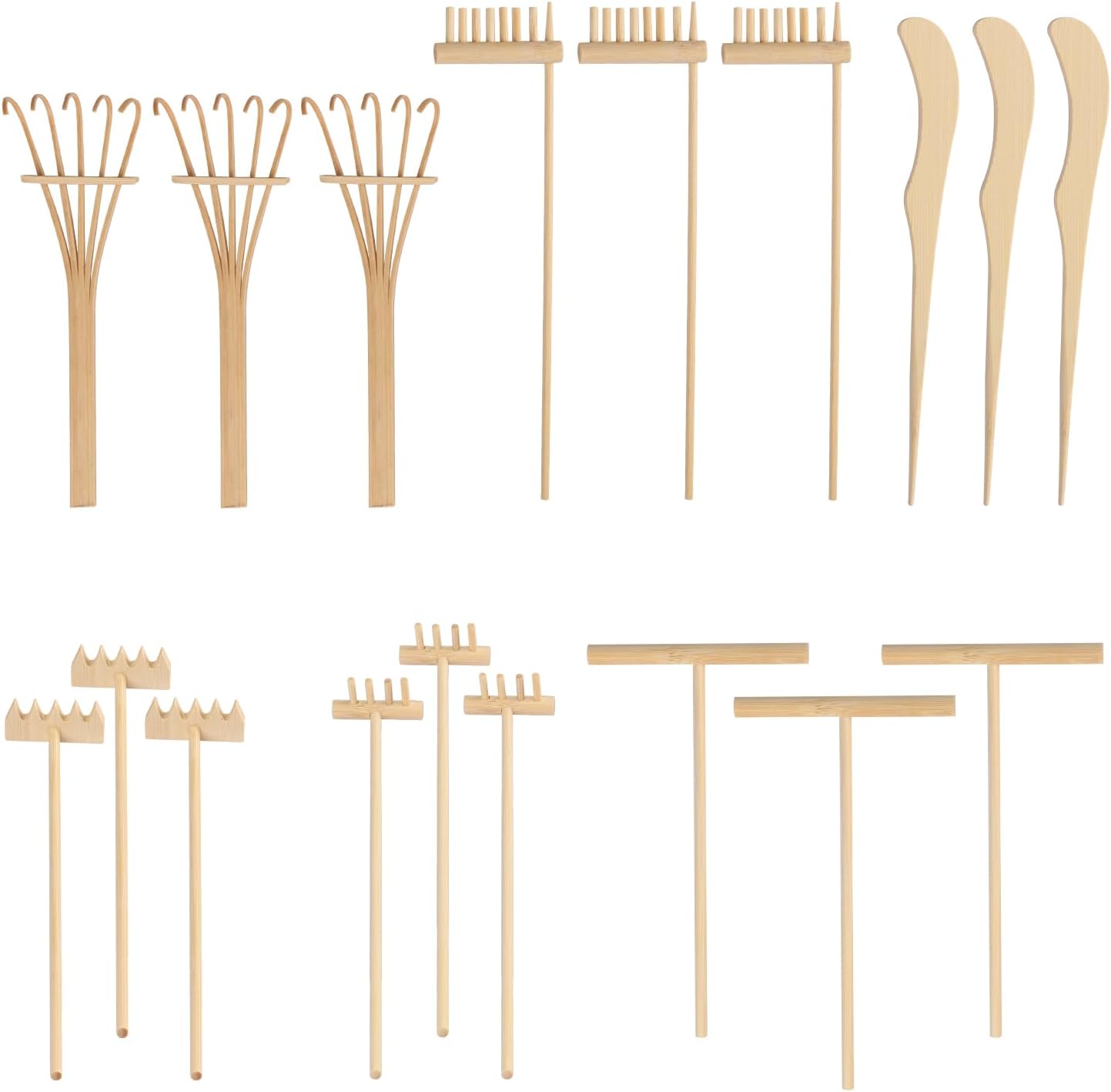 18 PCS DIY Sand Zen Garden Tools, Mini Zen Garden Rake Sets for Serenity and Spiritual Meditation, Tasteful and Elegant Zen Garden Accessories for Home Decor, and Father or Mother's Gift, by GNIEMCKIN