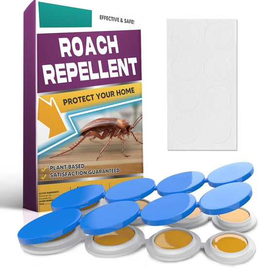 Roach Repellent, Cockroach Repellent Indoor, Pet Safe Roach Repellent, Natural Cockroach Repellents, Keep Roaches Out of Kitchen, 8P
